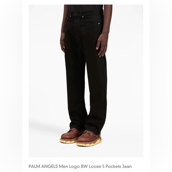 PALM ANGELS Men Logo BW Loose 5 Pockets Jean - Size 30 - New - Picture 3 of 16